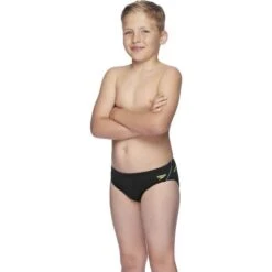 Speedo Boys Black Laguna/Zest Endurance+ Logo Brief