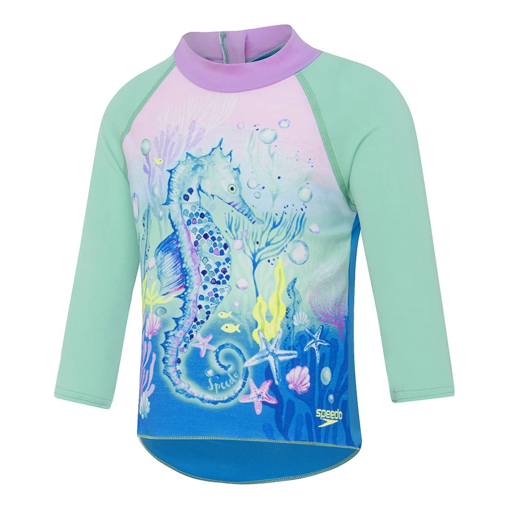 Speedo Toddler Girls Seahorse Long Sleeve Suntop 1 Speedo Toddler Girls Seahorse Long Sleeve Suntop