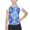 Speedo Girls Boho Tile Eco Cap Sleeve Rashie