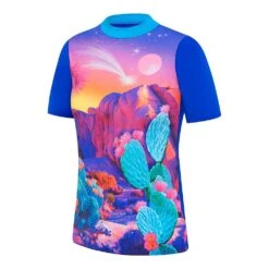 Speedo Girls Cactus Desert Short Sleeve Rashie