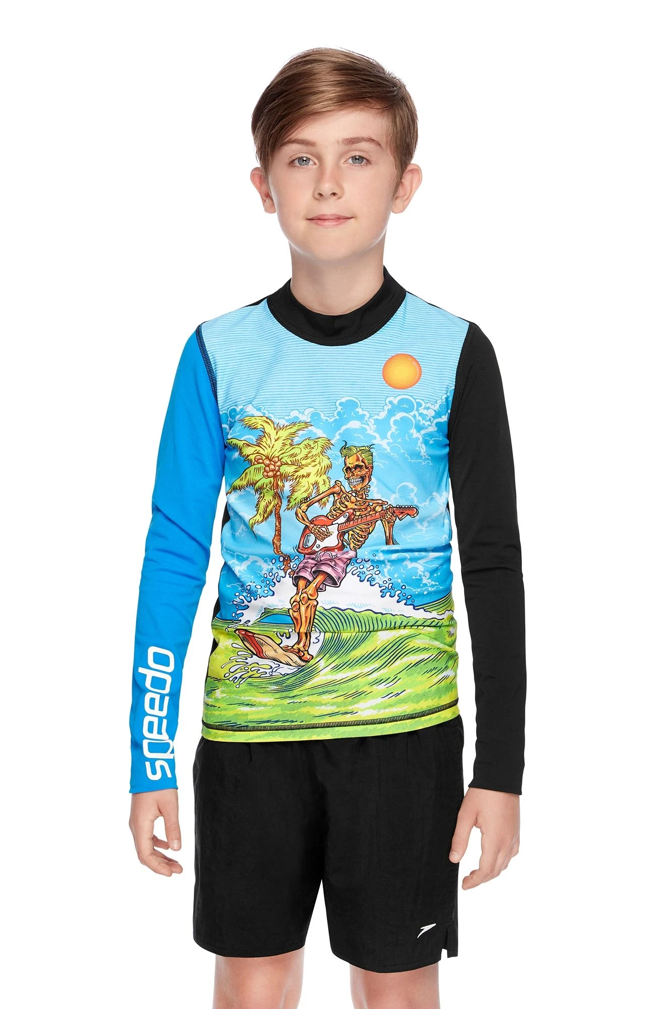 Speedo Boys Surf Geetar Long Sleeve Rashie 2 Speedo Boys Surf Geetar Long Sleeve Rashie - Image 2