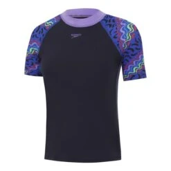 Girls Short Sleeve Print Speedo Rash Top