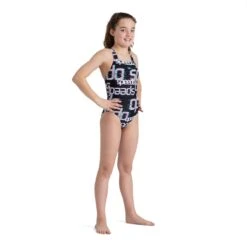 Speedo Girls Black/White Allover Medalist -Best Swimwear Store 8 12516g537 2