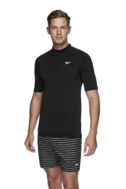 Speedo Mens Black Relaxed Short Sleeve Sun Top