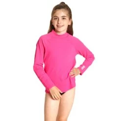 Zoggs Bells Long Sleeved Sun Top -Best Swimwear Store bells long sleeve sun top pink 2