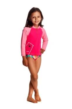 Funkita Toddler Girls Zippy Rash Vest Stare Bear -Best Swimwear Store f k fks004t stare bear 1