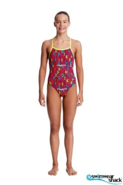 Funkita Girls Strapped In One Piece Code Breaker -Best Swimwear Store f s fs38g code breaker 0009 1