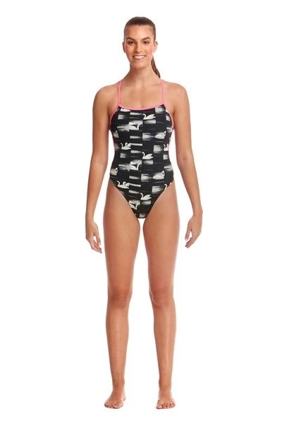 Funkita Ladies Black Swan Twisted One Piece - Image 2