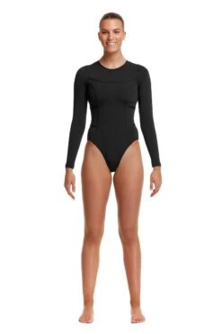 Still Black Solid Funkita Ladies Long Life Flyer One Piece