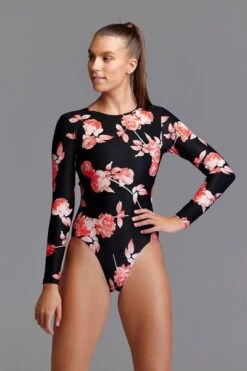 Funkita Ladies Long Shot One Piece Rose Garden -Best Swimwear Store fks060l rose garden 03