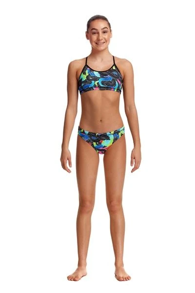Funkita Girls Snake Pit Racerback Two Piece 1 Funkita Girls Snake Pit Racerback Two Piece