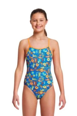 Funkita Big Cat Bash Girls Diamond Back One Piece -Best Swimwear Store funkita fs11g big cat bash 01 swimwear shack