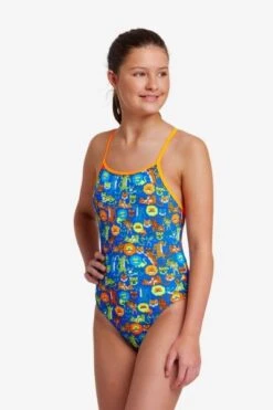 Funkita Big Cat Bash Girls Diamond Back One Piece