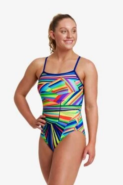 Funkita Land Lines Ladies Single Strap One Piece -Best Swimwear Store funkita fs15l land lines 13 swimwear shack