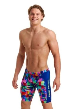 Funky Trunks Patch Panels Mens Training Jammers 8 Funky Trunks Patch Panels Mens Training Jammers -Best Swimwear Store funky trunks ft37m patch panels 01 swimwear shack