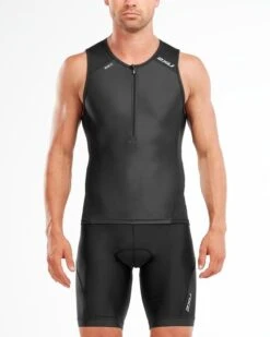 2XU Mens Perform Tri Singlet -Best Swimwear Store m t mt4851a blk blk 01