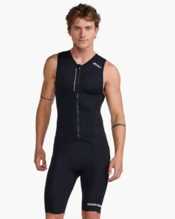 2XU Mens Aero Front Zip Trisuit 9 2XU Mens Aero Front Zip Trisuit -Best Swimwear Store mt6427d blk wht 02 800x