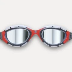 Zoggs Predator Flex Titanium Goggle -Best Swimwear Store predator flex titanium goggles clear red mirrored smoke lens 2