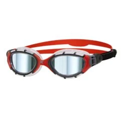 Zoggs Predator Flex Titanium Goggle -Best Swimwear Store predator flex titanium goggles clear red mirrored smoke lens