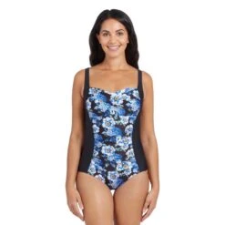 Zoggs Spring Blossom Ruched Front One Piece