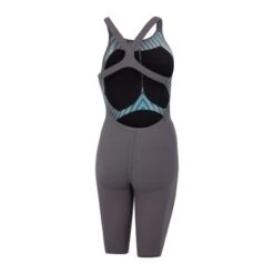 Speedo LZR Valor Openback Kneeskin Charcoal/Teal/Red