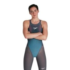 Speedo LZR Valor Closedback Kneeskin Charcoal/Teal/Red -Best Swimwear Store swimwear shack 8 11979h147 1