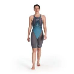 Speedo LZR Valor Closedback Kneeskin Charcoal/Teal/Red -Best Swimwear Store swimwear shack 8 11979h147 2