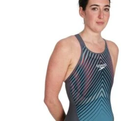 Speedo LZR Valor Closedback Kneeskin Charcoal/Teal/Red -Best Swimwear Store swimwear shack 8 11979h147 5