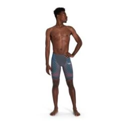 Speedo LZR Valor High Waisted Jammer Charcoal/Teal/Red -Best Swimwear Store swimwear shack 8 11981h147 2