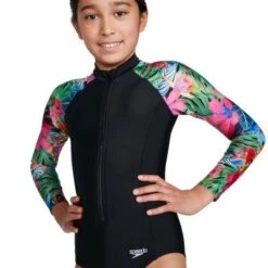 Speedo Girls Long Sleeve Paddle Suit -Best Swimwear Store swimwear shack 8 13498h028 extra