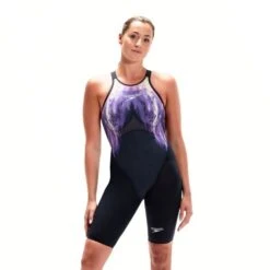 Speedo LZR Pure Valor Womens Openback Navy/Lilac