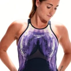 Speedo LZR Pure Valor Womens Openback Navy/Lilac -Best Swimwear Store swimwear shack 8 11978h550 5