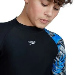 Speedo Boys Printed Long Sleeve Rash Top -Best Swimwear Store swimwear shack 8 12413h060 extra
