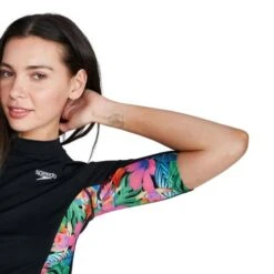Speedo Printed Short Sleeve Womens Rash Top -Best Swimwear Store swimwear shack 8 13197h029 extra