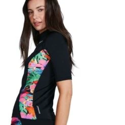 Speedo Printed Short Sleeve Womens Rash Top