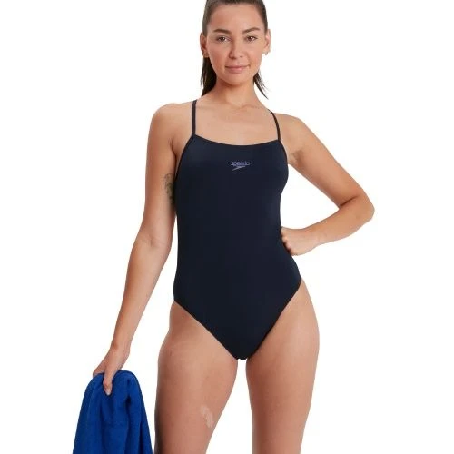 Speedo Womens ECO Endurance+ Thinstrap Navy 1 Speedo Womens ECO Endurance+ Thinstrap Navy