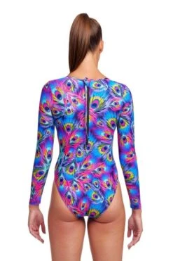 Funkita Ladies Long Shot One Piece Peacock Paradise -Best Swimwear Store swimwear shack fks060l peacock paradise 02