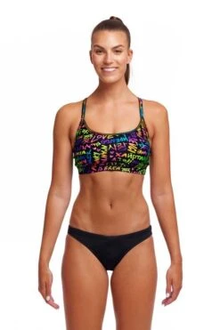 Funkita Ladies Sports Top Love Funky -Best Swimwear Store swimwear shack fs02l love funky 01