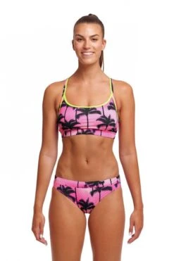 Funkita Ladies Sports Top Pop Palms -Best Swimwear Store swimwear shack fs02l pop palms 01 1