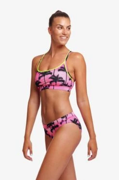 Funkita Ladies Sports Top Pop Palms -Best Swimwear Store swimwear shack fs02l pop palms 10 1