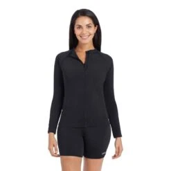 Zoggs Long Sleeve Womens Zip Sun Top